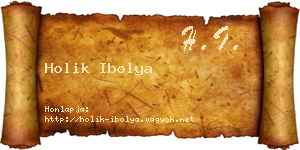 Holik Ibolya névjegykártya